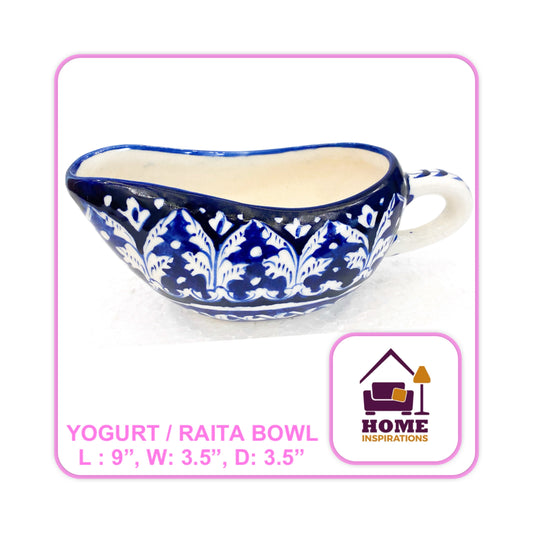 Hand Made & Hand Painted Traditional Multani Ceramic Blue Pottery 
RAITA BOWL