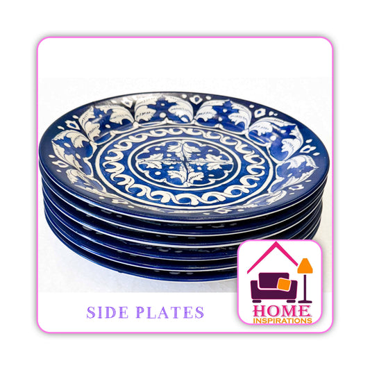 Hand Made & Hand Painted Traditional Multani Ceramic Blue Pottery 
SIDE PLATES SET